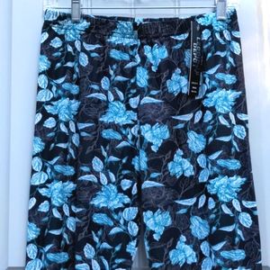 Leggings Depot Plus Teal and Black Gloral Leggings NEW
